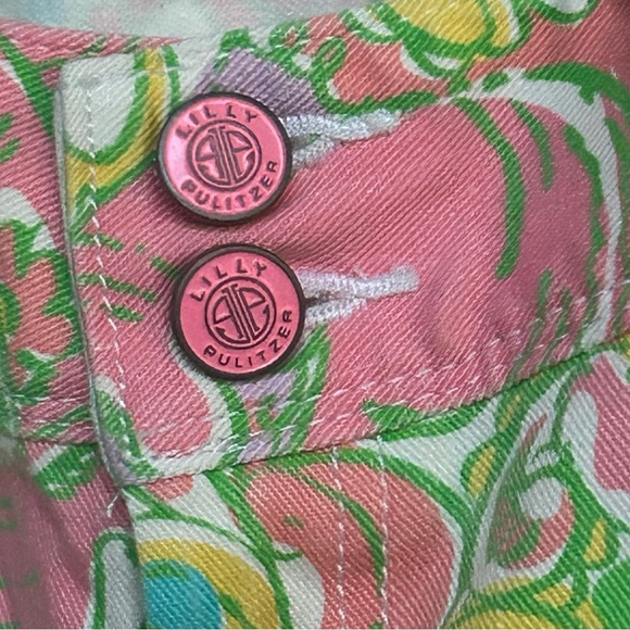 NWT Lilly Pulitzer Worth Skinny Mini Zip Pants 0 Multi Chin Chin Print - Picture 6 of 11